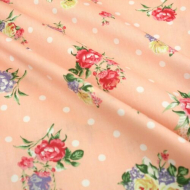 Dots &Flowers Floral 100% cotton fabric 63" super width