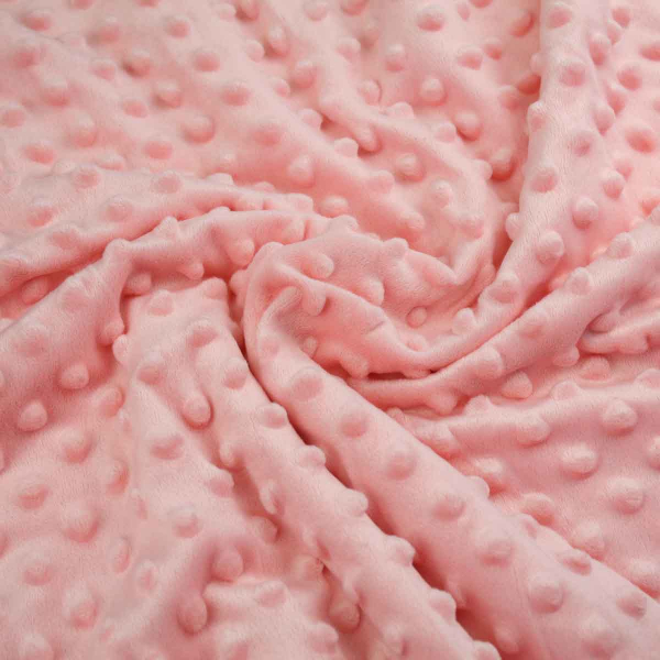 Premium Dimple Super Soft Cuddle Plush Fleece Blanket Fabric - Peach pink